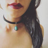 Choker Gamuza Negro Amelie con Camafeo - La Fábrica Store