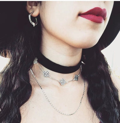 Gargantilla Choker Negro Terciopelo Ajustable - La Fábrica Store